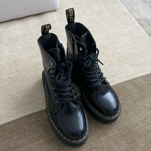 Dr Martens Jadon black leather platform boots